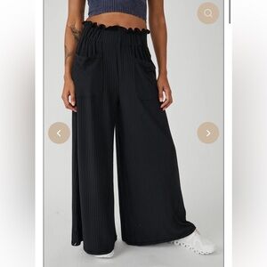Free People Movement Blissed Out Black Wide-Leg Pants Size xs